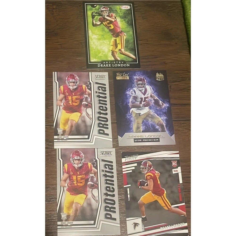 Drake London 5 rookie card lot  ALWAYS OPEN TO OFFERS!!!